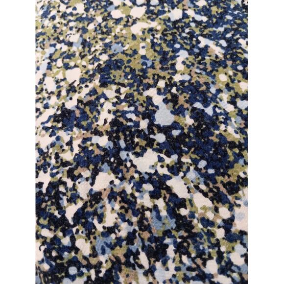 CJ BANKS Stretchy Peasant Top‎ 1X Gathered Ditsy Print Artsy Comfort Casual Work - Picture 3 of 6